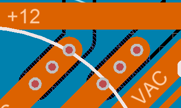 Via stitching on high current traces