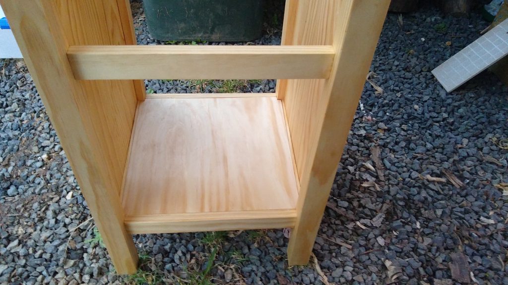 Base cut to size with cutouts at the back to fit around the rear legs