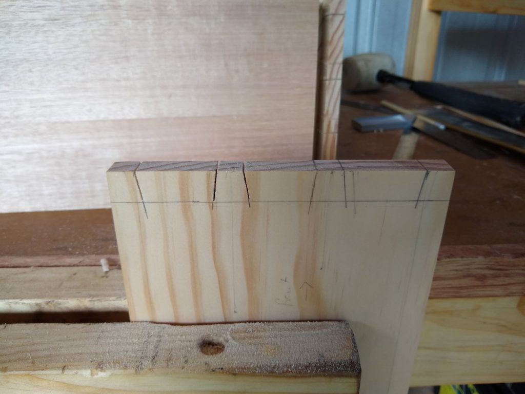 Mark and cut the dovetails on the sides